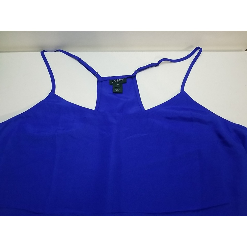 J. Crew Womens 14 Blue Scoop Neck Tank Spaghetti Strap Cami Pullover‎ Solid